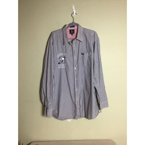 LRG Mens Long Sleeve Striped Button Down Shirt Sz 3XL EUC Trendy Streetwear - Picture 3 of 14